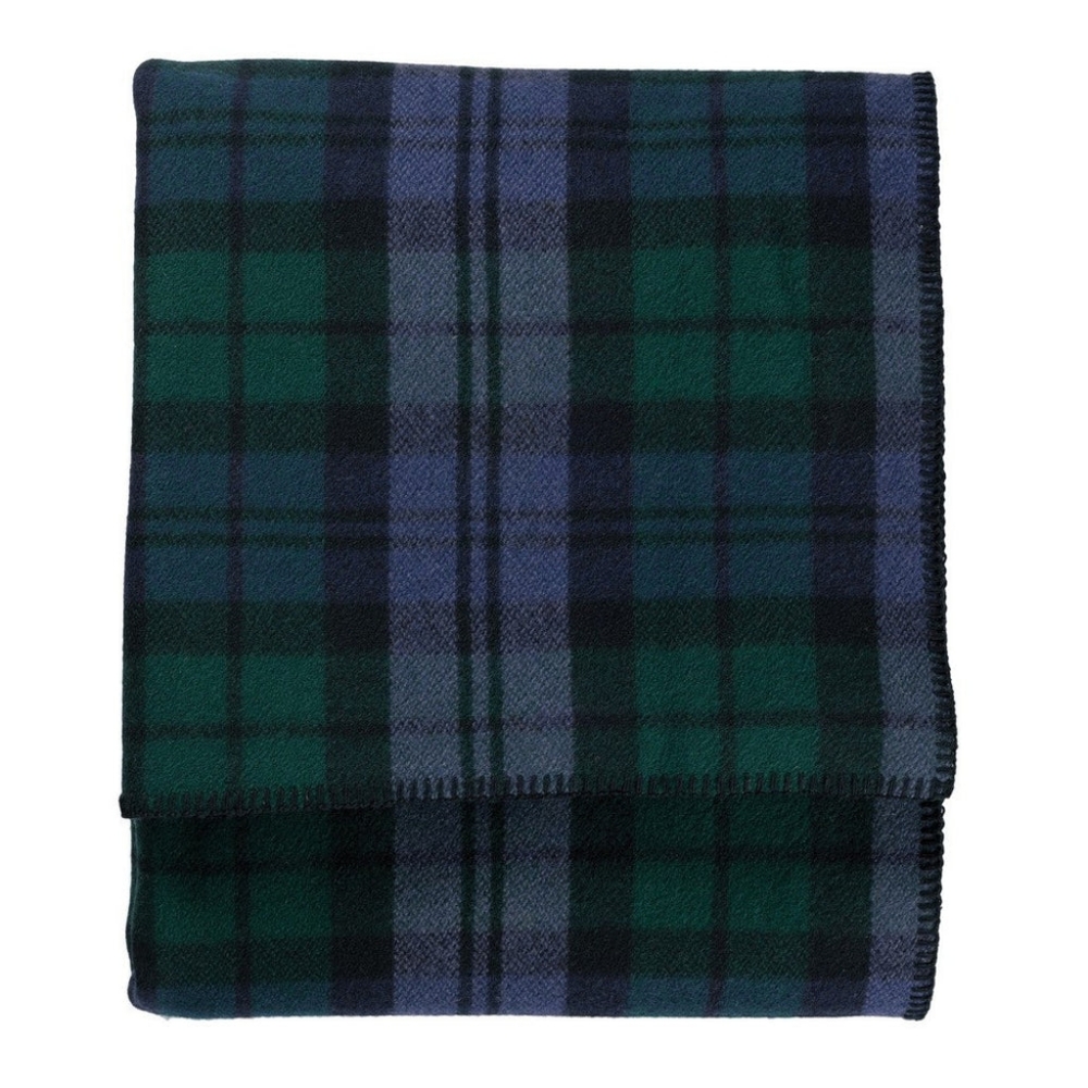 PENDLETON ECO-WISE WOOL QUEEN BED BLANKET | BLACK WATCH TARTAN